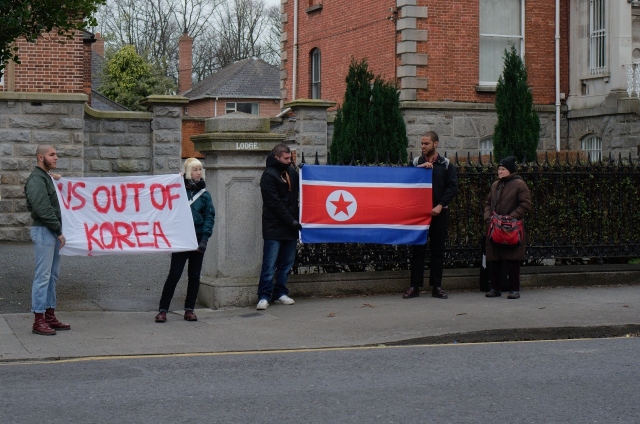 Outside the south Korean embassy, March 15, 2015, Dublin.